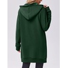 image:imageZeagoo Womens Zip Up Hoodies Long Tunic Sweatshirts Oversized Fleece Casual Long Sleeve 2026 Fall Hoodie Jacket CoatGreen