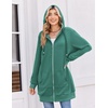 image:imageZeagoo Womens Zip Up Hoodies Long Tunic Sweatshirts Oversized Fleece Casual Long Sleeve 2026 Fall Hoodie Jacket CoatGreenhot