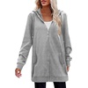 image:imageZeagoo Womens Zip Up Hoodies Long Tunic Sweatshirts Oversized Fleece Casual Long Sleeve 2026 Fall Hoodie Jacket CoatGrey