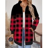 image:imageZeagoo Womens Zip Up Hoodies Long Tunic Sweatshirts Oversized Fleece Casual Long Sleeve 2026 Fall Hoodie Jacket CoatPlaidprint