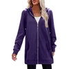 image:imageZeagoo Womens Zip Up Hoodies Long Tunic Sweatshirts Oversized Fleece Casual Long Sleeve 2026 Fall Hoodie Jacket CoatPurple