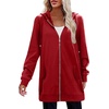 image:imageZeagoo Womens Zip Up Hoodies Long Tunic Sweatshirts Oversized Fleece Casual Long Sleeve 2026 Fall Hoodie Jacket CoatRed