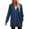 image:imageZeagoo Womens Zip Up Hoodies Long Tunic Sweatshirts Oversized Fleece Casual Long Sleeve 2026 Fall Hoodie Jacket CoatRoyal Blue
