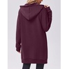 image:imageZeagoo Womens Zip Up Hoodies Long Tunic Sweatshirts Oversized Fleece Casual Long Sleeve 2026 Fall Hoodie Jacket CoatWine Red