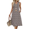 image:imageZeagoo Sundresses Dresses for Women 2026 Summer Sleeveless V Neck Casual Midi Tank Beach Vacation Dresses with PocketsBrown Dot