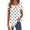 image:imageZeagoo Women Tunic Tops Dressy Casual Summer Short Sleeve Shirts Floral Loose Fit Pleated Boho Top SXXLJh592 Polka Dots