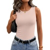image:imageZeagoo Womens Double Lined Crew Neck Tank Tops Cute Summer Sleeveless Workout Tops Basic Going Out Clothes 2026Champagne