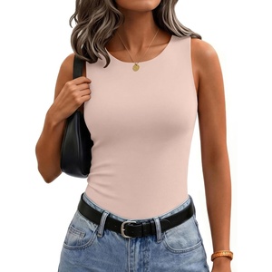 image:imageZeagoo Womens Double Lined Crew Neck Tank Tops Cute Summer Sleeveless Workout Tops Basic Going Out Clothes 2026Champagne