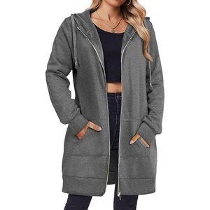 image:imageZeagoo Womens Zip Up Hoodies Long Tunic Sweatshirts Oversized Fleece Casual Long Sleeve 2026 Fall Hoodie Jacket CoatDark Grey
