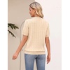 image:imageZeagoo Cable Short Sleeve Sweaters for Women Summer Spring Cute Tops 2026 Trendy Business Causal Outfits Work Blouses ClothesApricot