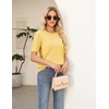 image:imageZeagoo Cable Short Sleeve Sweaters for Women Summer Spring Cute Tops 2026 Trendy Business Causal Outfits Work Blouses ClothesYellow