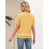 image:imageZeagoo Cable Short Sleeve Sweaters for Women Summer Spring Cute Tops 2026 Trendy Business Causal Outfits Work Blouses ClothesYellow