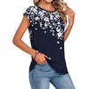 image:imageZeagoo Womens Tops Summer Casual Cap Sleeve Tshirts Shirts Business Dressy Spring Fashion Outfits Trendy ClothesNavy Floral
