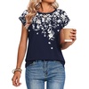 image:imageZeagoo Womens Tops Summer Casual Cap Sleeve Tshirts Shirts Business Dressy Spring Fashion Outfits Trendy ClothesNavy Floral