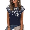 image:imageZeagoo Womens Tops Summer Casual Cap Sleeve Tshirts Shirts Business Dressy Spring Fashion Outfits Trendy ClothesNavy Floral