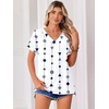image:imageZeagoo Womens Summer Tops Rolled Short Sleeve V Neck Shirts Casual Dressy Business Work Blouses OutfitsFigurejh599