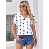 image:imageZeagoo Womens Summer Tops Rolled Short Sleeve V Neck Shirts Casual Dressy Business Work Blouses OutfitsFigurejh599
