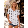 image:imageZeagoo Womens Summer Tops Rolled Short Sleeve V Neck Shirts Casual Dressy Business Work Blouses OutfitsFigurejh599