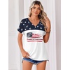 image:imageZeagoo Womens Summer Tops Rolled Short Sleeve V Neck Shirts Casual Dressy Business Work Blouses OutfitsFlaggq39