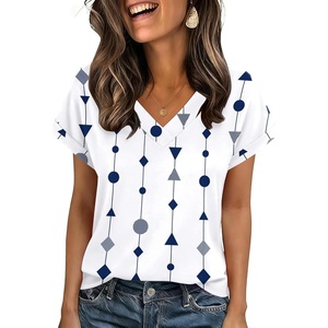 image:imageZeagoo Womens Summer Tops Rolled Short Sleeve V Neck Shirts Casual Dressy Business Work Blouses OutfitsFigurejh599
