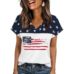 image:imageZeagoo Womens Summer Tops Rolled Short Sleeve V Neck Shirts Casual Dressy Business Work Blouses OutfitsFlaggq39