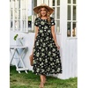 image:imageZeagoo Summer Dresses for Women 2026 Maxi Bohemian Floral Short Sleeve Long Dress Casual Flowy Tired Beach SundressBf392