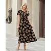 image:imageZeagoo Summer Dresses for Women 2026 Maxi Bohemian Floral Short Sleeve Long Dress Casual Flowy Tired Beach SundressBf393