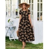 image:imageZeagoo Summer Dresses for Women 2026 Maxi Bohemian Floral Short Sleeve Long Dress Casual Flowy Tired Beach SundressBf393