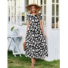 image:imageZeagoo Summer Dresses for Women 2026 Maxi Bohemian Floral Short Sleeve Long Dress Casual Flowy Tired Beach SundressBlackWhite