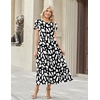 image:imageZeagoo Summer Dresses for Women 2026 Maxi Bohemian Floral Short Sleeve Long Dress Casual Flowy Tired Beach SundressBlackWhite