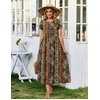 image:imageZeagoo Summer Dresses for Women 2026 Maxi Bohemian Floral Short Sleeve Long Dress Casual Flowy Tired Beach SundressMz721