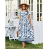 image:imageZeagoo Summer Dresses for Women 2026 Maxi Bohemian Floral Short Sleeve Long Dress Casual Flowy Tired Beach SundressMz950