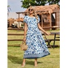 image:imageZeagoo Summer Dresses for Women 2026 Maxi Bohemian Floral Short Sleeve Long Dress Casual Flowy Tired Beach SundressMz950