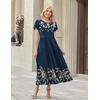 image:imageZeagoo Summer Dresses for Women 2026 Maxi Bohemian Floral Short Sleeve Long Dress Casual Flowy Tired Beach SundressSp121