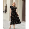 image:imageZeagoo Summer Dresses for Women 2026 Maxi Bohemian Floral Short Sleeve Long Dress Casual Flowy Tired Beach SundressWf100