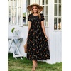image:imageZeagoo Summer Dresses for Women 2026 Maxi Bohemian Floral Short Sleeve Long Dress Casual Flowy Tired Beach SundressWf100