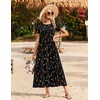 image:imageZeagoo Summer Dresses for Women 2026 Maxi Bohemian Floral Short Sleeve Long Dress Casual Flowy Tired Beach SundressWf100