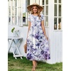 image:imageZeagoo Summer Dresses for Women 2026 Maxi Bohemian Floral Short Sleeve Long Dress Casual Flowy Tired Beach SundressWf119