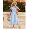 image:imageZeagoo Summer Dresses for Women 2026 Maxi Bohemian Floral Short Sleeve Long Dress Casual Flowy Tired Beach SundressWf140