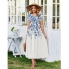 image:imageZeagoo Summer Dresses for Women 2026 Maxi Bohemian Floral Short Sleeve Long Dress Casual Flowy Tired Beach SundressWf41