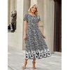 image:imageZeagoo Summer Dresses for Women 2026 Maxi Bohemian Floral Short Sleeve Long Dress Casual Flowy Tired Beach SundressXh523