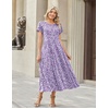 image:imageZeagoo Summer Dresses for Women 2026 Maxi Bohemian Floral Short Sleeve Long Dress Casual Flowy Tired Beach SundressXh588