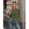image:imageZeagoo Women Long Sleeve Shirts Fitted Going Out Tops Crop Basic Tee Casual Work Clothes Trendy Fall Outfits XSXLArmy Green