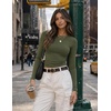 image:imageZeagoo Women Long Sleeve Shirts Fitted Going Out Tops Crop Basic Tee Casual Work Clothes Trendy Fall Outfits XSXLArmy Green