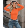 image:imageZeagoo Women Long Sleeve Shirts Fitted Going Out Tops Crop Basic Tee Casual Work Clothes Trendy Fall Outfits XSXLOrange