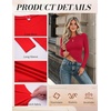 image:imageZeagoo Women Long Sleeve Shirts Fitted Going Out Tops Crop Basic Tee Casual Work Clothes Trendy Fall Outfits XSXLRed