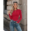 image:imageZeagoo Women Long Sleeve Shirts Fitted Going Out Tops Crop Basic Tee Casual Work Clothes Trendy Fall Outfits XSXLRed