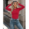 image:imageZeagoo Women Long Sleeve Shirts Fitted Going Out Tops Crop Basic Tee Casual Work Clothes Trendy Fall Outfits XSXLRed
