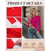 image:imageZeagoo Women Long Sleeve Shirts Fitted Going Out Tops Crop Basic Tee Casual Work Clothes Trendy Fall Outfits XSXLRose Red