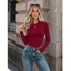 image:imageZeagoo Women Long Sleeve Shirts Fitted Going Out Tops Crop Basic Tee Casual Work Clothes Trendy Fall Outfits XSXLWine Red